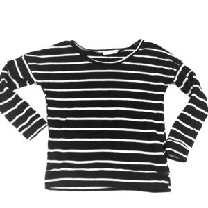 Navy blue and white striped sweater